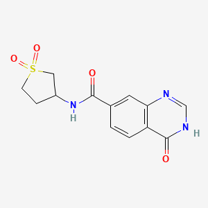 molecular formula C13H13N3O4S B14093583 N-(1,1-dioxidotetrahydrothiophen-3-yl)-4-hydroxyquinazoline-7-carboxamide 