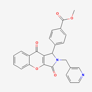 molecular formula C25H18N2O5 B14093621 Methyl 4-[3,9-dioxo-2-(pyridin-3-ylmethyl)-1,2,3,9-tetrahydrochromeno[2,3-c]pyrrol-1-yl]benzoate 