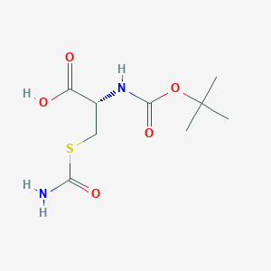 molecular formula C9H16N2O5S B1409363 (2S)-3-Carbamoylsulfanyl-2-[(2-methylpropan-2-yl)oxycarbonylamino]propanoic acid CAS No. 1354487-65-2