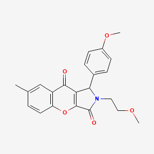 molecular formula C22H21NO5 B14093643 2-(2-Methoxyethyl)-1-(4-methoxyphenyl)-7-methyl-1,2-dihydrochromeno[2,3-c]pyrrole-3,9-dione 