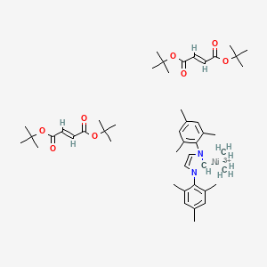 molecular formula C47H71N2NiO8 B14093648 Bis(di-tert-butylfumarate)(1,3-bis(2,4,6-trimethylphenyl)imidazol-2-ylidene)nickel(0) 