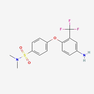 molecular formula C15H15F3N2O3S B1409369 4-[4-Amino-2-(trifluoromethyl)phenoxy]-N,N-dimethylbenzenesulfonamide CAS No. 1858240-20-6