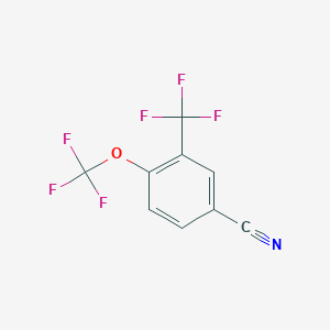 molecular formula C9H3F6NO B1409380 4-Trifluoromethoxy-3-(trifluoromethyl)benzonitrile CAS No. 1806318-04-6