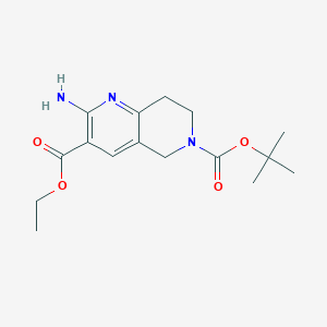 6-tert-butyl 3-ethyl 2-amino-7,8-dihydro-1,6-naphthyridine-3,6(5H)-dicarboxylate
