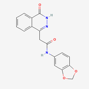 molecular formula C17H13N3O4 B14093857 N-(1,3-benzodioxol-5-yl)-2-(4-hydroxyphthalazin-1-yl)acetamide 