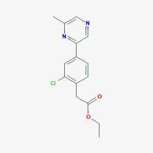Ethyl 2-(2-chloro-4-(6-methylpyrazin-2-yl)phenyl)acetate