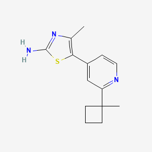 molecular formula C14H17N3S B1409402 4-Methyl-5-(2-(1-methylcyclobutyl)pyridin-4-yl)thiazol-2-amine CAS No. 1395492-76-8