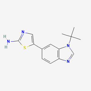 molecular formula C14H16N4S B1409403 5-(1-tert-butyl-1H-benzo[d]imidazol-6-yl)thiazol-2-amine CAS No. 1395492-68-8