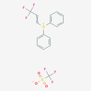 molecular formula C16H12F6O3S2 B14094033 Diphenyl-[(E/Z)-3,3,3-trifluoroprop-1-enyl]-sulfonium trifluoromethanesulfonate 