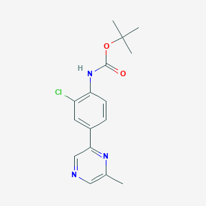 molecular formula C16H18ClN3O2 B1409406 Tert-butyl (2-chloro-4-(6-methylpyrazin-2-yl)phenyl)carbamate CAS No. 1648864-29-2