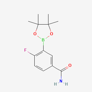 B1409408 4-Fluoro-3-(4,4,5,5-tetramethyl-[1,3,2]dioxaborolan-2-yl)-benzamide CAS No. 1412905-42-0