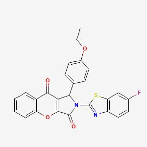 molecular formula C26H17FN2O4S B14094090 1-(4-Ethoxyphenyl)-2-(6-fluoro-1,3-benzothiazol-2-yl)-1,2-dihydrochromeno[2,3-c]pyrrole-3,9-dione 