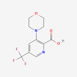molecular formula C11H11F3N2O3 B1409411 3-Morpholino-5-(trifluoromethyl)-pyridine-2-carboxylic acid CAS No. 1980040-34-3