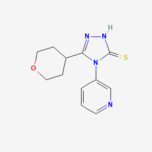 molecular formula C12H14N4OS B1409414 4-Pyridin-3-yl-5-tetrahydro-2H-pyran-4-yl-4H-1,2,4-triazole-3-thiol CAS No. 1858250-40-4