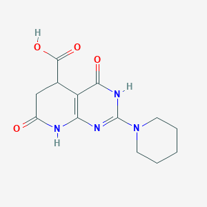 molecular formula C13H16N4O4 B14094158 4-Hydroxy-7-oxo-2-(piperidin-1-yl)-5,6,7,8-tetrahydropyrido[2,3-d]pyrimidine-5-carboxylic acid 