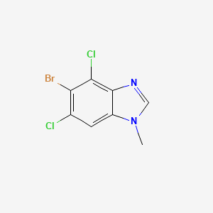 molecular formula C8H5BrCl2N2 B14094184 5-Bromo-4,6-dichloro-1-methyl-1,3-benzodiazole 