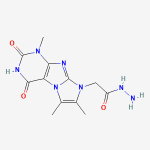 molecular formula C12H15N7O3 B14094190 2-(4-hydroxy-1,6,7-trimethyl-2-oxo-1,2-dihydro-8H-imidazo[2,1-f]purin-8-yl)acetohydrazide 