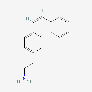 molecular formula C16H17N B14094387 Benzeneethanamine,4-(2-phenylethenyl)- 