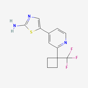 molecular formula C13H12F3N3S B1409444 5-(2-(1-(Trifluoromethyl)cyclobutyl)-pyridin-4-yl)thiazol-2-amine CAS No. 1395492-58-6