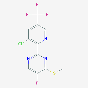 molecular formula C11H6ClF4N3S B1409448 2-(3-Chloro-5-(trifluoromethyl)pyridin-2-yl)-5-fluoro-4-(methylthio)pyrimidine CAS No. 1823182-63-3