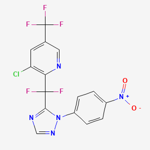 B1409452 3-chloro-2-(difluoro(1-(4-nitrophenyl)-1H-1,2,4-triazol-5-yl)methyl)-5-(trifluoromethyl)pyridine CAS No. 1823182-61-1