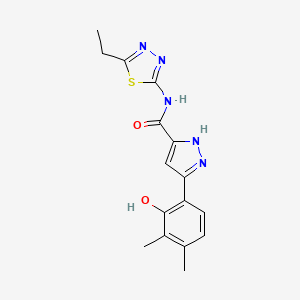 molecular formula C16H17N5O2S B14094576 N-(5-ethyl-1,3,4-thiadiazol-2-yl)-3-(2-hydroxy-3,4-dimethylphenyl)-1H-pyrazole-5-carboxamide 