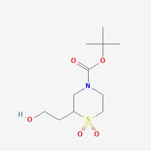 Tert-butyl 2-(2-hydroxyethyl)thiomorpholine-4-carboxylate 1,1-dioxide