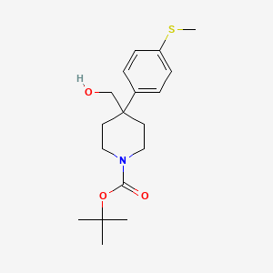 molecular formula C18H27NO3S B1409464 tert-Butyl 4-(hydroxymethyl)-4-(4-(methylthio)-phenyl)piperidine-1-carboxylate CAS No. 1673527-16-6