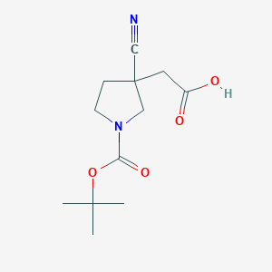 molecular formula C12H18N2O4 B1409470 2-(1-(Tert-butoxycarbonyl)-3-cyanopyrrolidin-3-yl)acetic acid CAS No. 1648864-60-1