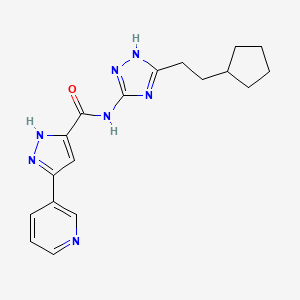 molecular formula C18H21N7O B14094708 N-[5-(2-cyclopentylethyl)-1H-1,2,4-triazol-3-yl]-5-(pyridin-3-yl)-1H-pyrazole-3-carboxamide 