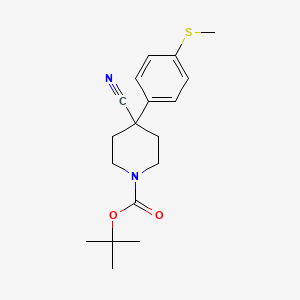 tert-Butyl 4-cyano-4-(4-(methylthio)-phenyl)piperidine-1-carboxylate