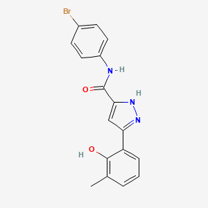 molecular formula C17H14BrN3O2 B14094771 N-(4-bromophenyl)-5-(2-hydroxy-3-methylphenyl)-1H-pyrazole-3-carboxamide 