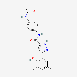 molecular formula C20H20N4O3 B14094817 N-[4-(acetylamino)phenyl]-5-(2-hydroxy-3,5-dimethylphenyl)-1H-pyrazole-3-carboxamide CAS No. 879448-99-4