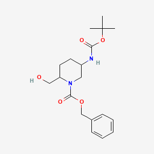 molecular formula C19H28N2O5 B1409482 Benzyl 5-((tert-butoxycarbonyl)amino)-2-(hydroxymethyl)piperidine-1-carboxylate CAS No. 1792184-48-5