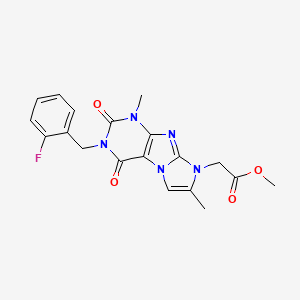 molecular formula C19H18FN5O4 B14094825 methyl [3-(2-fluorobenzyl)-1,7-dimethyl-2,4-dioxo-1,2,3,4-tetrahydro-8H-imidazo[2,1-f]purin-8-yl]acetate 
