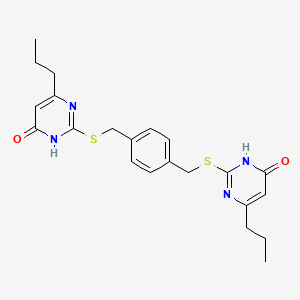 molecular formula C22H26N4O2S2 B14095030 2,2'-[Benzene-1,4-diylbis(methanediylsulfanediyl)]bis(6-propylpyrimidin-4-ol) 