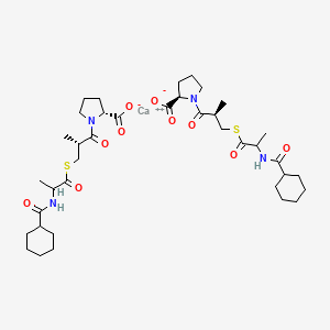 molecular formula C38H58CaN4O10S2 B14095074 Calcium (S)-1-((S)-3-(((R)-2-(cyclohexanecarboxamido)propanoyl)thio)-2-methylpropanoyl)pyrrolidine-2-carboxylate 