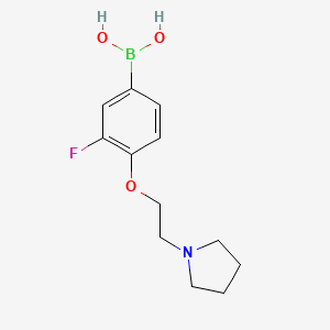 molecular formula C12H17BFNO3 B1409510 (3-Fluoro-4-(2-(pyrrolidin-1-yl)ethoxy)phenyl)boronic acid CAS No. 1704064-09-4