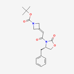 molecular formula C20H24N2O5 B14095106 tert-butyl (S)-3-(2-(4-benzyl-2-oxooxazolidin-3-yl)-2-oxoethylidene)azetidine-1-carboxylate 
