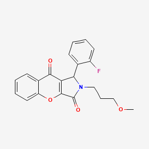 molecular formula C21H18FNO4 B14095119 1-(2-Fluorophenyl)-2-(3-methoxypropyl)-1,2-dihydrochromeno[2,3-c]pyrrole-3,9-dione 
