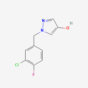 molecular formula C10H8ClFN2O B1409525 1-(3-Chloro-4-fluorobenzyl)-1H-pyrazol-4-ol CAS No. 1696490-28-4
