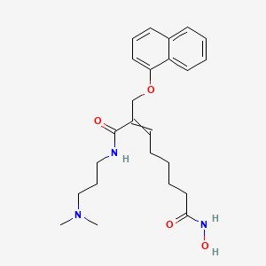 molecular formula C24H33N3O4 B14095272 N-[3-(dimethylamino)propyl]-N'-hydroxy-2-(naphthalen-1-yloxymethyl)oct-2-enediamide 