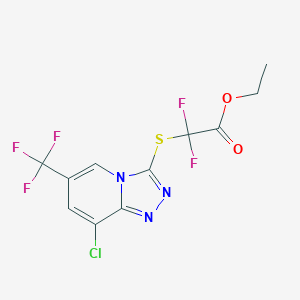 molecular formula C11H7ClF5N3O2S B1409528 Ethyl 2-((8-chloro-6-(trifluoromethyl)-[1,2,4]triazolo[4,3-a]pyridin-3-yl)thio)-2,2-difluoroacetate CAS No. 1823182-39-3
