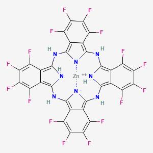 molecular formula C32H6F16N8Zn B14095298 zinc;5,6,7,8,14,15,16,17,23,24,25,26,32,33,34,35-hexadecafluoro-2,11,20,29,38,40-hexaza-37,39-diazanidanonacyclo[28.6.1.13,10.112,19.121,28.04,9.013,18.022,27.031,36]tetraconta-1(36),3,5,7,9,12,14,16,18,21,23,25,27,30,32,34-hexadecaene 