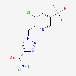 molecular formula C10H7ClF3N5O B1409530 1-((3-chloro-5-(trifluoromethyl)pyridin-2-yl)methyl)-1H-1,2,3-triazole-4-carboxamide CAS No. 1823188-06-2