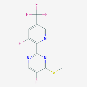 molecular formula C11H6F5N3S B1409531 5-氟-2-(3-氟-5-(三氟甲基)吡啶-2-基)-4-(甲硫基)嘧啶 CAS No. 1823182-78-0