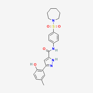 molecular formula C23H26N4O4S B14095316 N-[4-(azepan-1-ylsulfonyl)phenyl]-5-(2-hydroxy-5-methylphenyl)-1H-pyrazole-3-carboxamide 