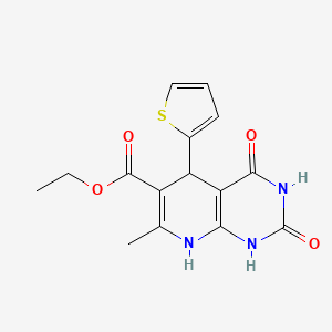 molecular formula C15H15N3O4S B14095318 Ethyl 7-methyl-2,4-dioxo-5-(thiophen-2-yl)-1,2,3,4,5,8-hexahydropyrido[2,3-d]pyrimidine-6-carboxylate 