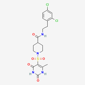 molecular formula C19H22Cl2N4O5S B14095321 N-[2-(2,4-dichlorophenyl)ethyl]-1-[(2,4-dihydroxy-6-methylpyrimidin-5-yl)sulfonyl]piperidine-4-carboxamide 