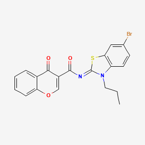 molecular formula C20H15BrN2O3S B14095349 (Z)-N-(6-bromo-3-propylbenzo[d]thiazol-2(3H)-ylidene)-4-oxo-4H-chromene-3-carboxamide 